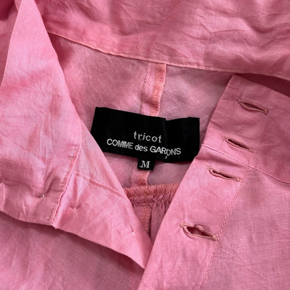 Comme des Garcons Puff-Sleeve High-neck Bubblegum Pink Top Size Medium - Picture 3 of 9